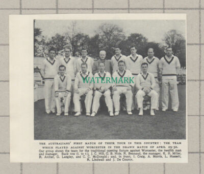 C4063) Australian Cricket Team Vs Worcester Beanaud Hassett Lindwall -1950s Clip