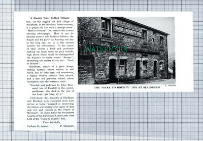 C4949) Slaidburn Yorkshire Hark To Bounty Inn - 1952 Clip