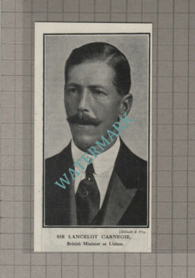 C3882) Sir Lancelot Carnegie British Minister At Lisbon WW1 - 1916 Clip