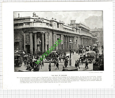 The Bank of England Threadneedle Street London - c.1900 Book Print