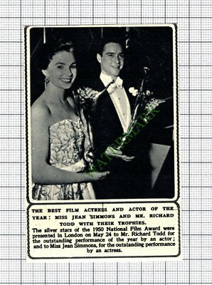 Miss Jean Simmons Mr Richard Todd Actor Awards - 1950 Cutting