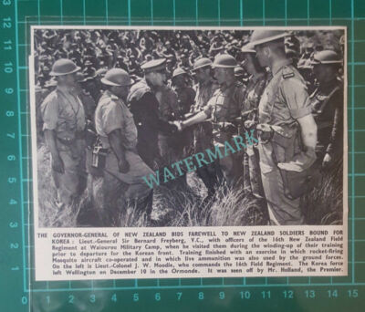 C2628) Lieut Gen Sir Bernard Freyberg 16th New Zealand Field Walourou 1950 Clip