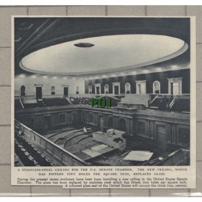 C954) US Senate Chamber Stainless Steel Ceiling - 1949 CUTTING