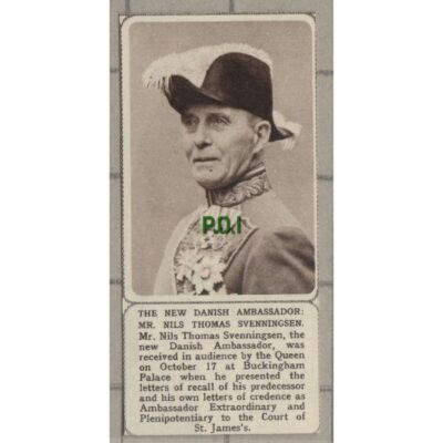 C1559) New Danish Ambassador Nr Nils Thomas Svenningsen - 1961 Clip