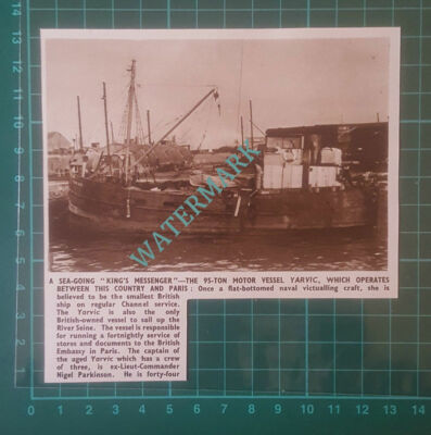 C2919) Lt Nigel Parkinson Motor Vessel YARVIC Channel Ship Paris - 1950 Clip