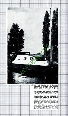 Mr Herbert Horace Slack Enfield Middlesex Pontoon Boat - 1950 Cutting