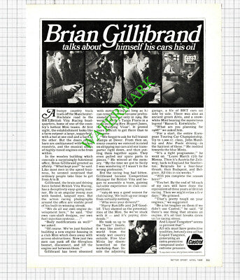 Brian Gillibrand Castrol British Vita Racing Advert - 1967 Cutting