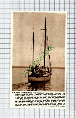 Edward C Allard The Tempress Yawl Boat - 1950 Cutting