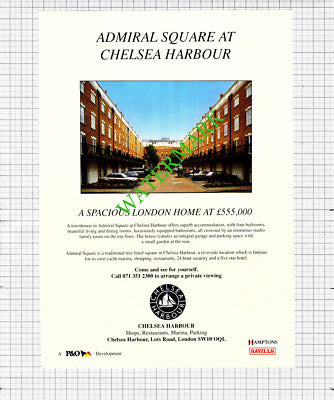 Admiral Square Chelsea Harbour House Sale Advert - 1991 Cutting