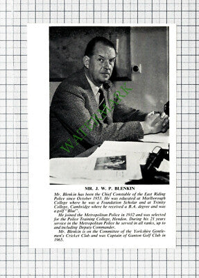 C7878) Mr J W P Blenkin East Riding Police Chief Constable - 1967 Cutting