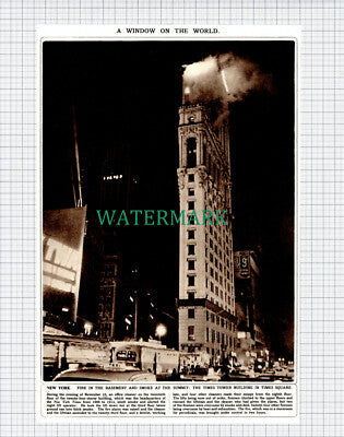 (X209) The Times Tower Building Fire Times Square New York America - 1961 Clip