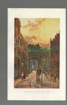C4102) OXFORD Canterbury Gate / Christ Church Hall - SMALL c.1900 Book Print