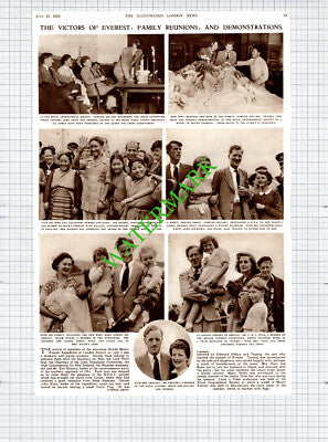 Mount Everest Hillary Tensing Dr Pugh Major Wylie Col Hunt - 1953 Cutting