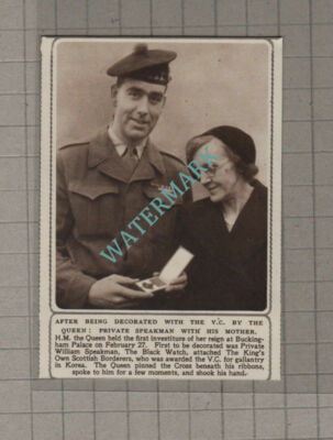 C3573) Private William Speakman Black Watch Mother Victoria Cross - 1952 Clip