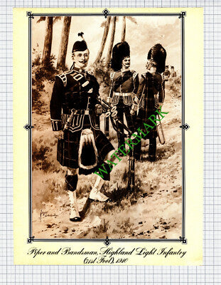 Highland Light Infantry 71st Foot Piper Edgar Holloway 1910 - 1970s Print