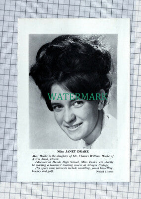C4539) Miss Janet Drake Charles William Drake Hessle Alsager College - 1966 Clip