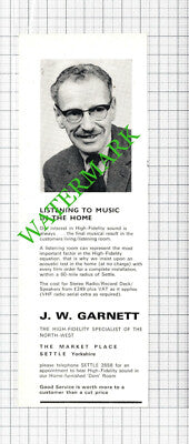 J W Garnet Settle Yorkshire Advert - 1976 Cutting