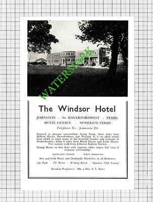 St Bride's Hotel Saundersfoot / Windsor Hotel Johnston Rees - c.1960 Cutting