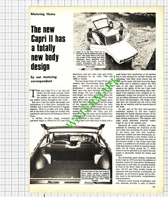 Ford Capri II Car Review - 1974 Article
