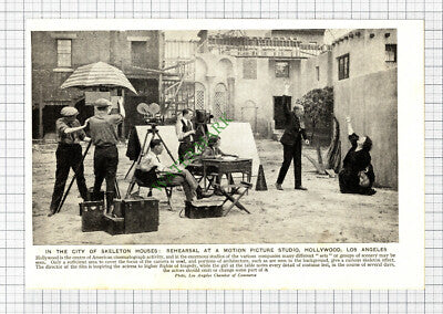 Hollywood Film Studio Los Angeles - c.1920s Cutting / Print