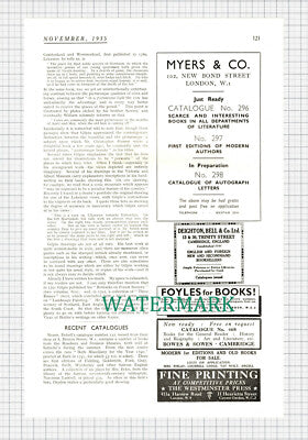 X1076) The Reverend William Gilpin Scaleby Castle Boldre - 1933 Article