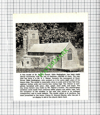 St Peter's Church Sible Hedingham Mr E L Rainer Canon Howard Davies 1971 Cutting