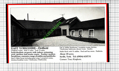 Driffield East Yorkshire House Sale Advert - 1988 Cutting