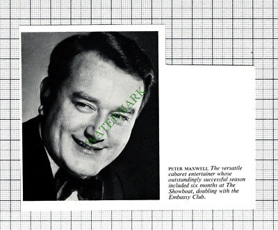 Peter Maxwell Cabaret Entertainer - 1968 SMALL Cutting