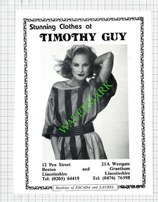 Timothy Guy Boston Grantham Lincolnshire Advert - 1984 Cutting