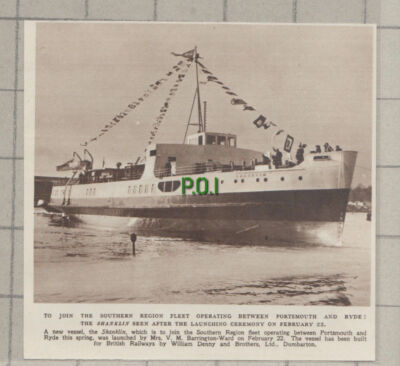 C826) The SHANKLIN Southern Region Fleet Launch VM Barrington-Ward -1951 Cutting