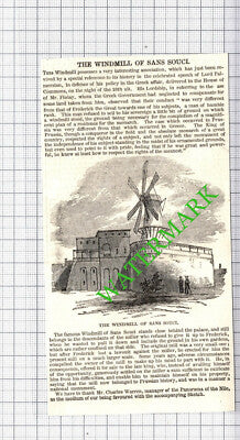 The Windmill of Sans Souci - 1850 Small Cutting