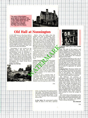 Old Hall Nunnington Yorkshire Rosemary Gillett - 1986 Article