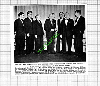 Trevor Bailey Cricketer Sir Edmund Hillary Neville Duke Sir WV Ball 1953 Cutting