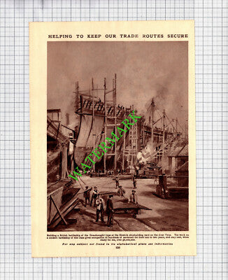 Elswick Shipbuilding Yard River Tyne - c.1930s Cutting / Print