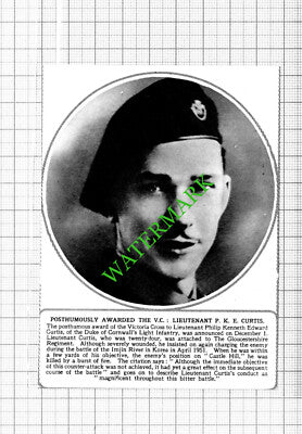 Lieut Philip Kenneth Edward Curtis Duke Of Cornwall's Korea -1953 Small Cutting