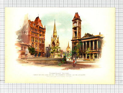 9823) Chamberlain Square Birmingham - c.1900 Print