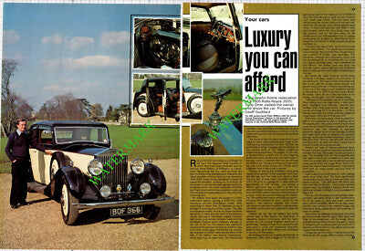 Peter Wilkins Kidlington Oxford Rolls Royce Restoration - 1982 Article