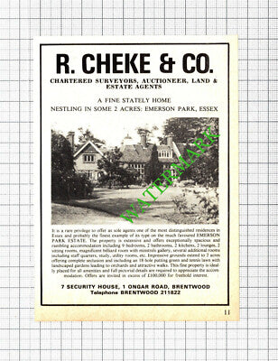 Emerson Park Essex House Sale Advert - 1974 Small Cutting