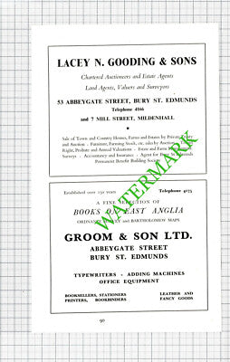 Everard's Hotel Bury St Edmunds Gooding / Lacey N Gooding / Groom -1964 Cutting