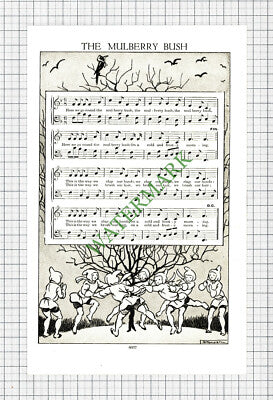 The Mulberry Bush Nursery Rhyme - c.1950s Cutting / Print