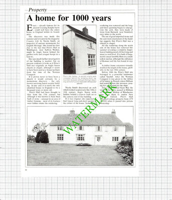 Prior's Hall Widdington Saffron Walden Essex - 1989 Article