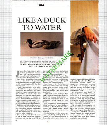 Judith Nicholl Craftswoman Wooden Ducks Westcliff Essex - 1990 Article