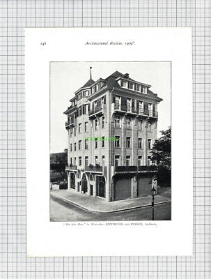8792) Das Hohe Haus Winterthur Rittmeyer and Furrer - 1909 Book Print