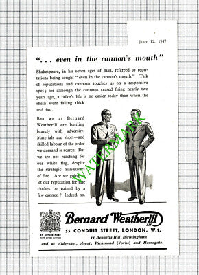 Bernard Weatherill Ltd London Small Advert -1947 Cutting