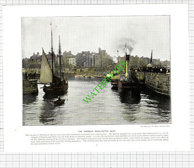The Harbour Bridlington Quay - c.1900 Book Print
