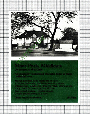Moor Park Middlesex House Advert - 1977 Cutting