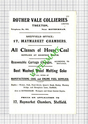 John Turner Sheffield Wire Works / Rother Vale Collieries Treeton - 1908 Cutting