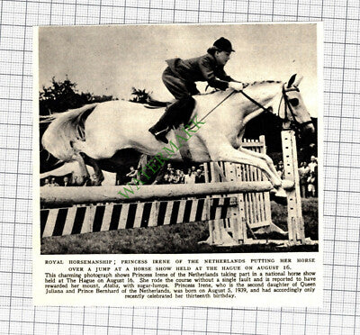 C2548) Princess Irene Netherlands Horse Show ATALIA - 1952 Cutting