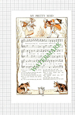 My Pretty Maid Nursery Rhyme Poem - c.1950s Cutting