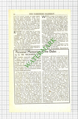 G W Rickards MP Yorkshire Dales - 1941 Cutting